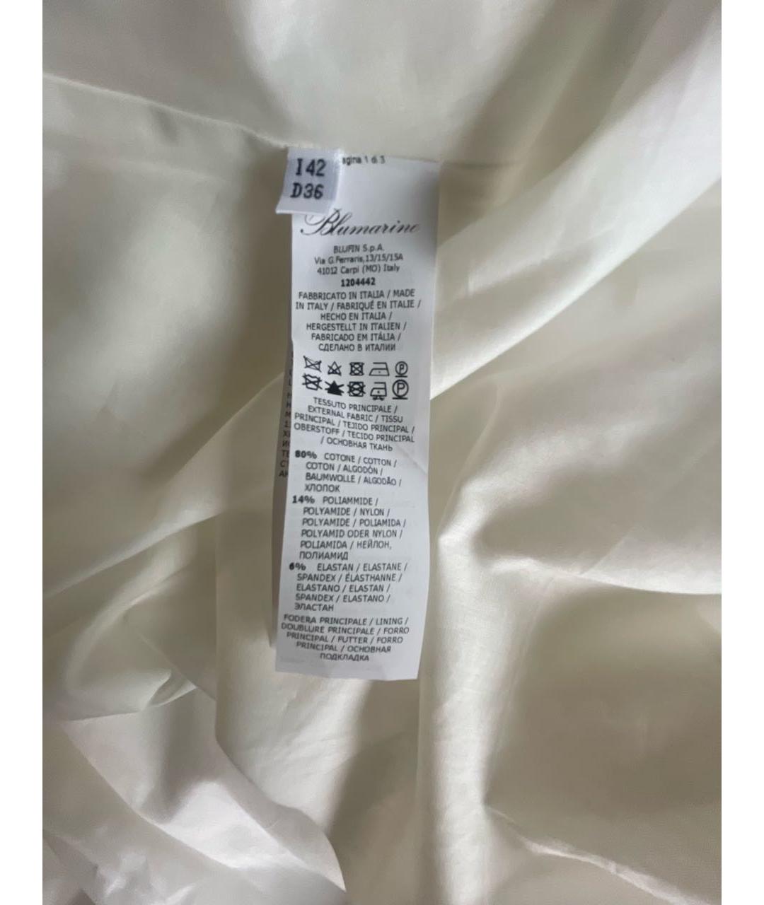BLUMARINE Белое хлопковое повседневное платье, фото 5