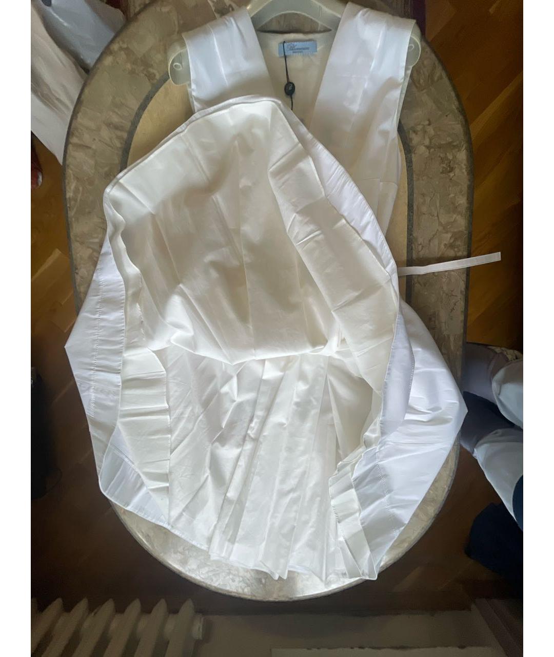 BLUMARINE Белое хлопковое повседневное платье, фото 4