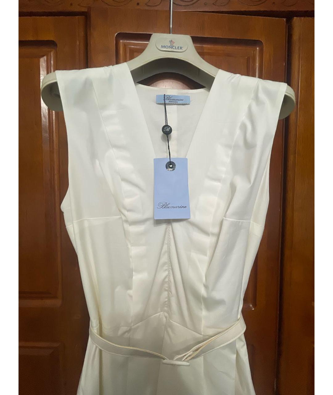 BLUMARINE Белое хлопковое повседневное платье, фото 3