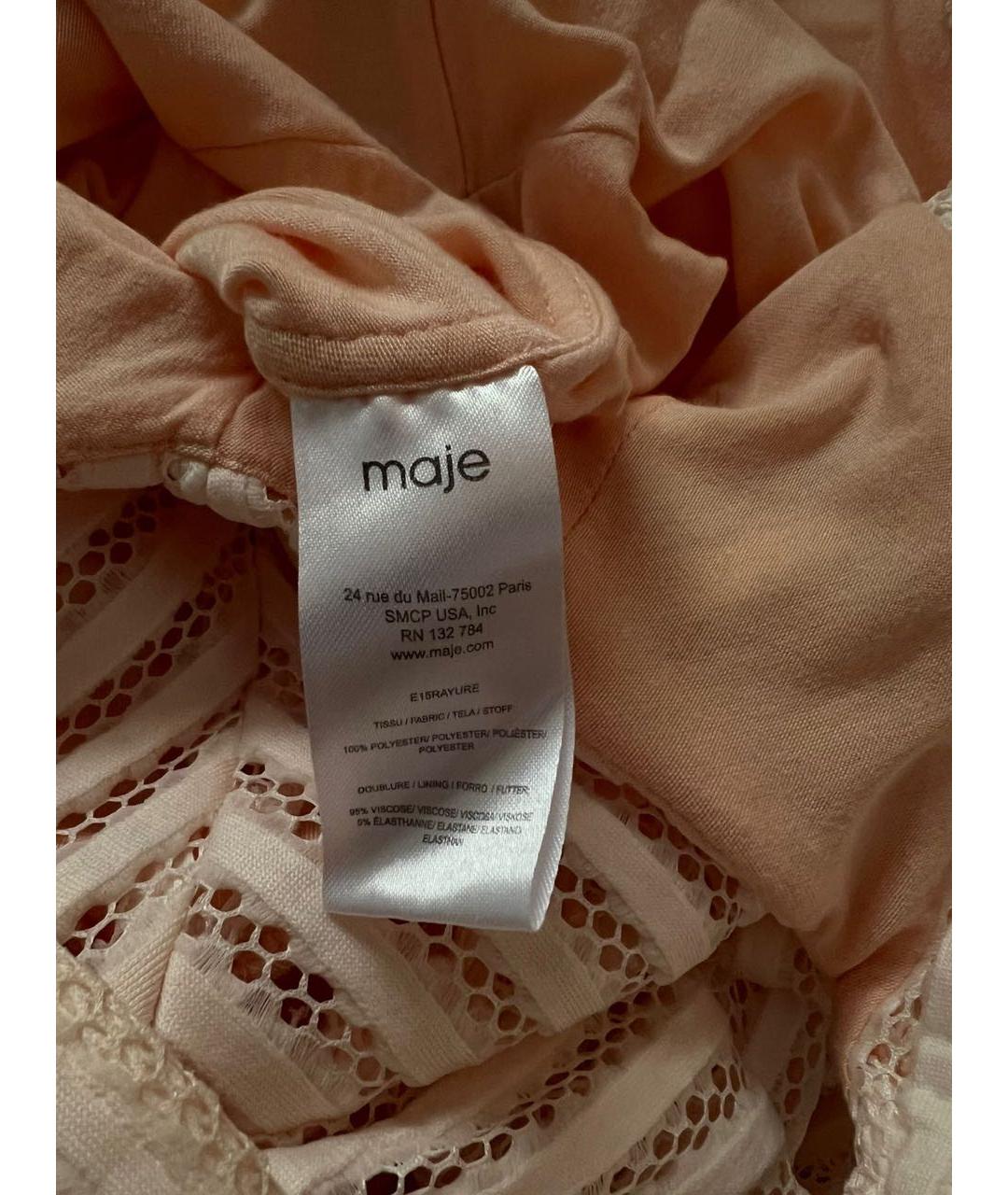 MAJE Розовое вискозное повседневное платье, фото 3
