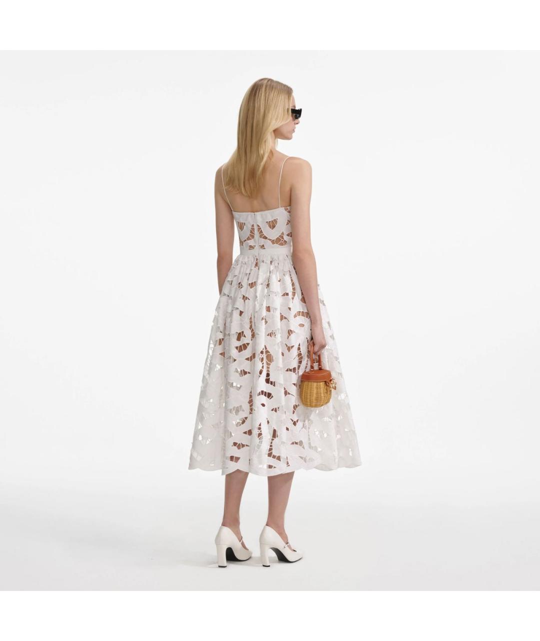 SELF-PORTRAIT Белый хлопковый сарафан, фото 3