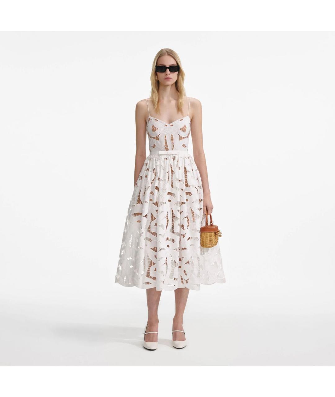 SELF-PORTRAIT Белый хлопковый сарафан, фото 2