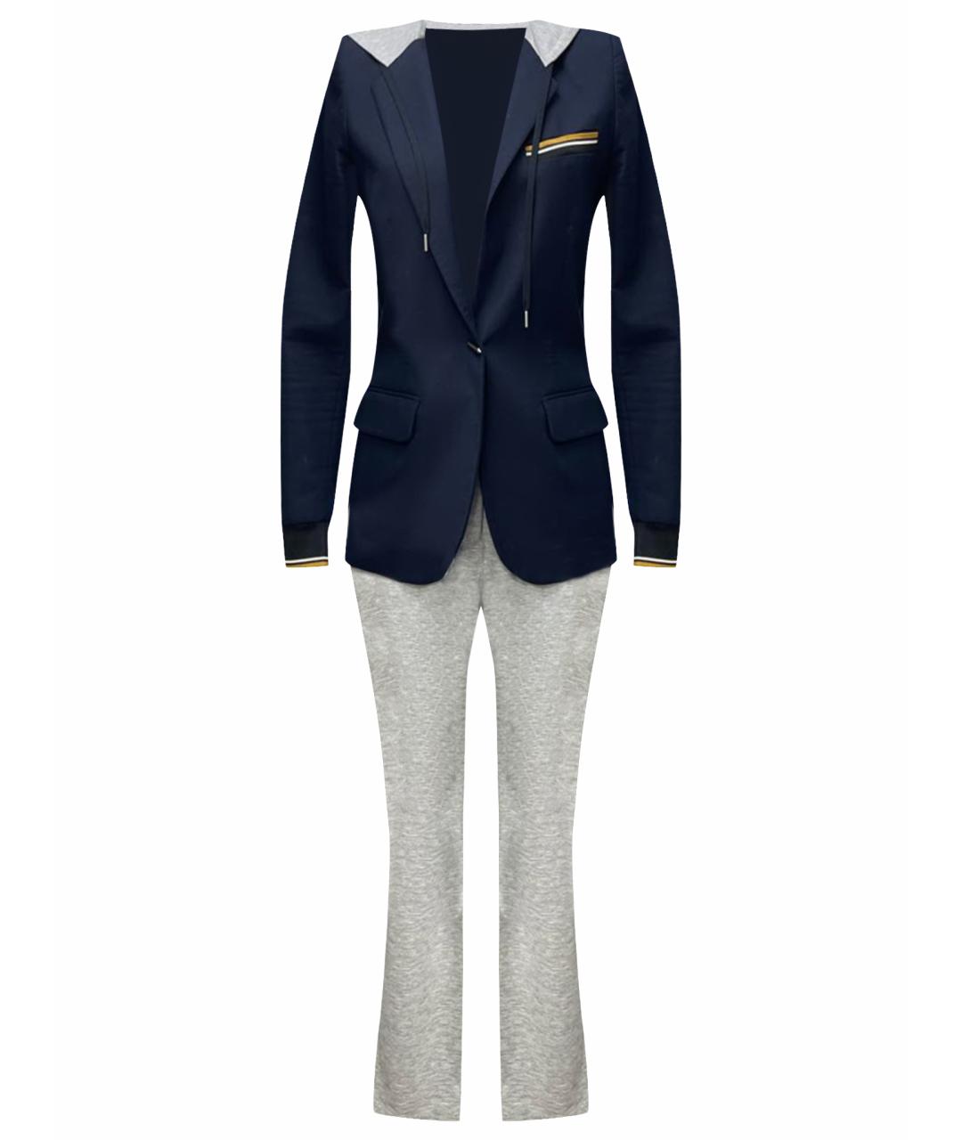 BARBARA BUI Темно-синий хлопковый костюм с брюками, фото 1