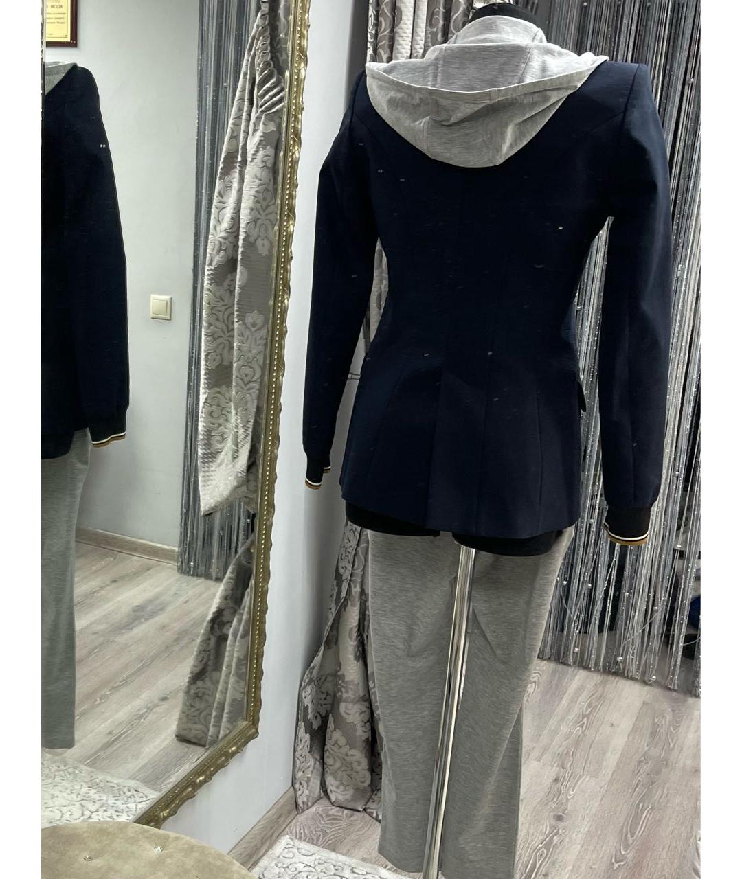 BARBARA BUI Темно-синий хлопковый костюм с брюками, фото 2