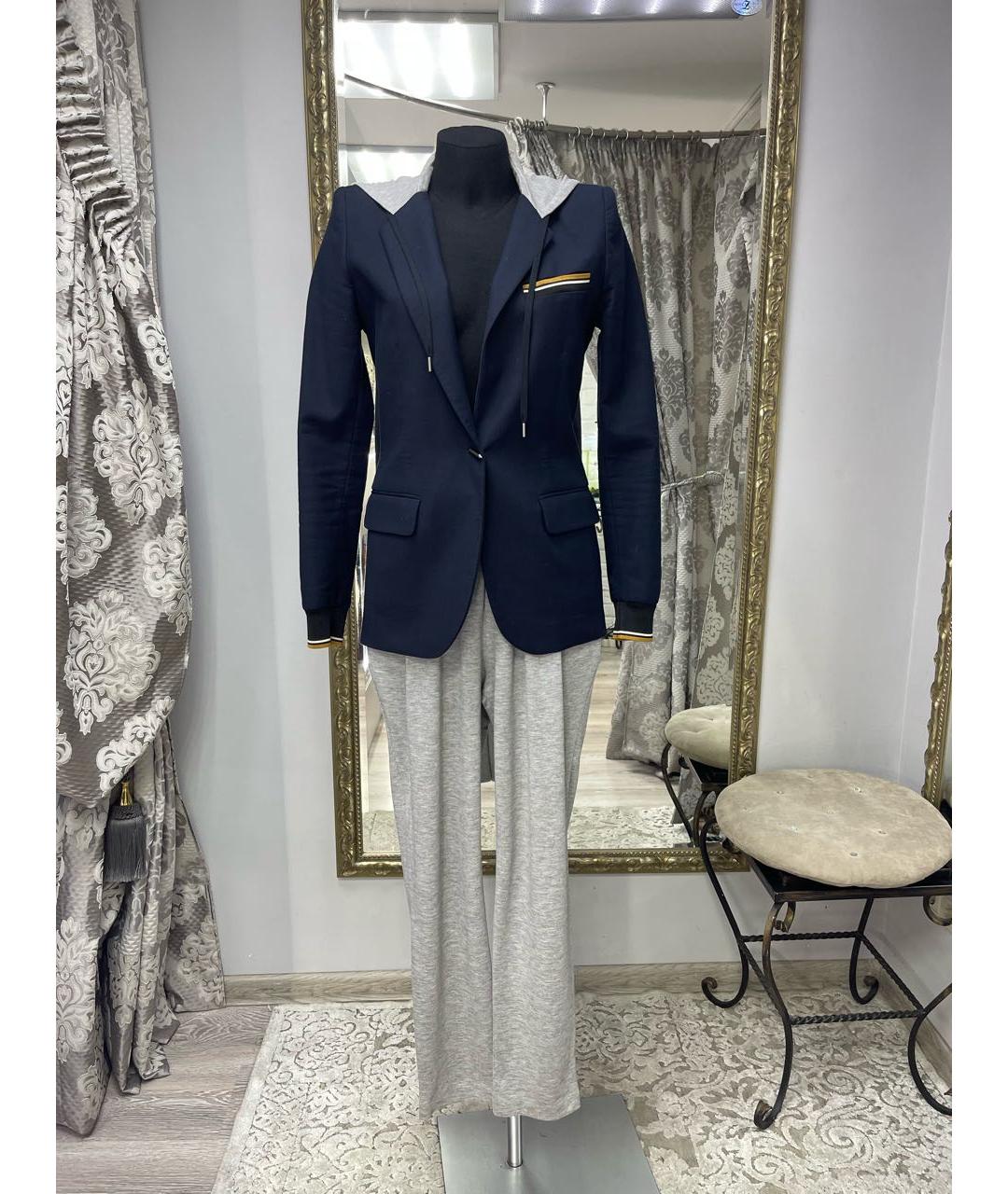 BARBARA BUI Темно-синий хлопковый костюм с брюками, фото 9