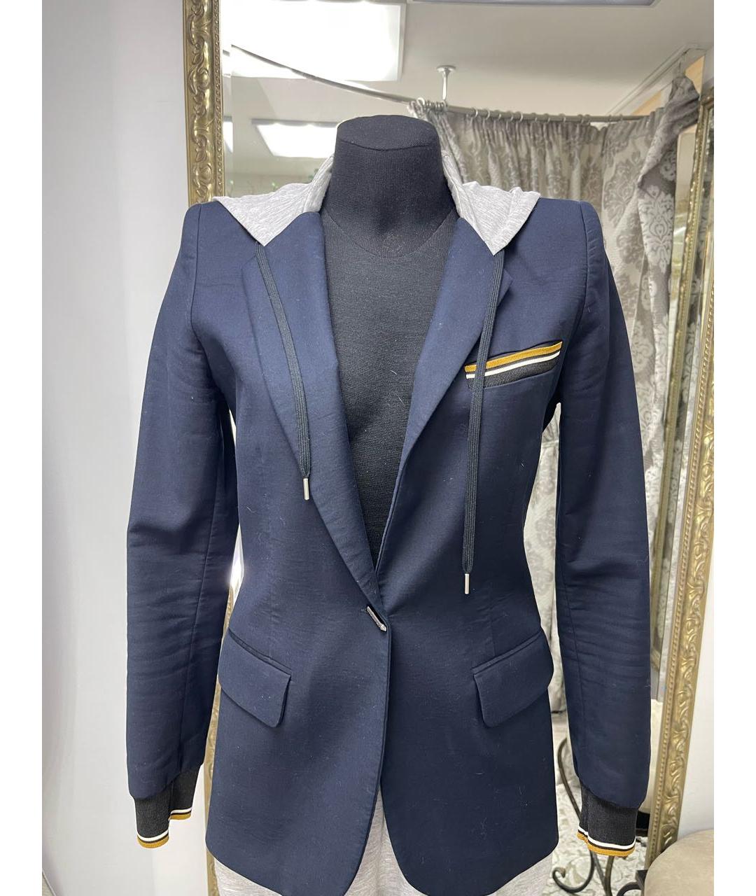 BARBARA BUI Темно-синий хлопковый костюм с брюками, фото 4