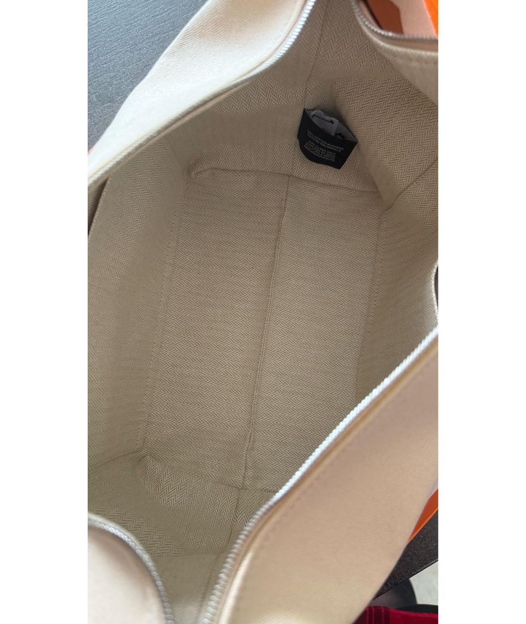 HERMES Бежевая хлопковая косметичка, фото 6