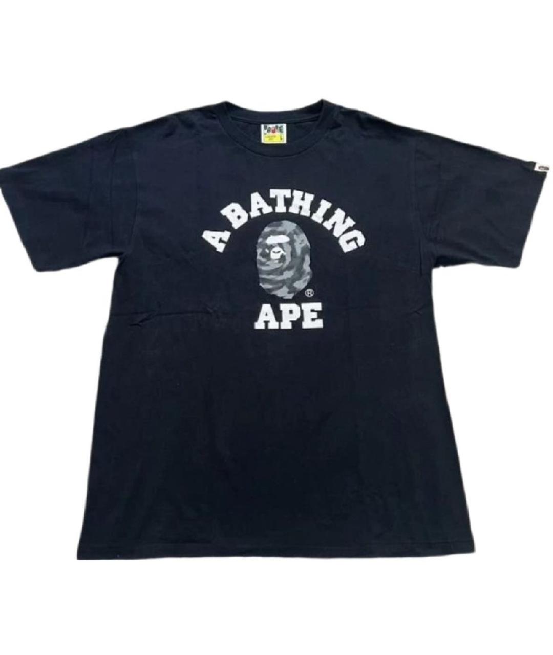A BATHING APE Черная хлопковая футболка, фото 1