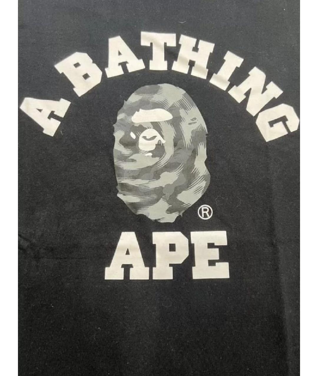 A BATHING APE Черная хлопковая футболка, фото 2
