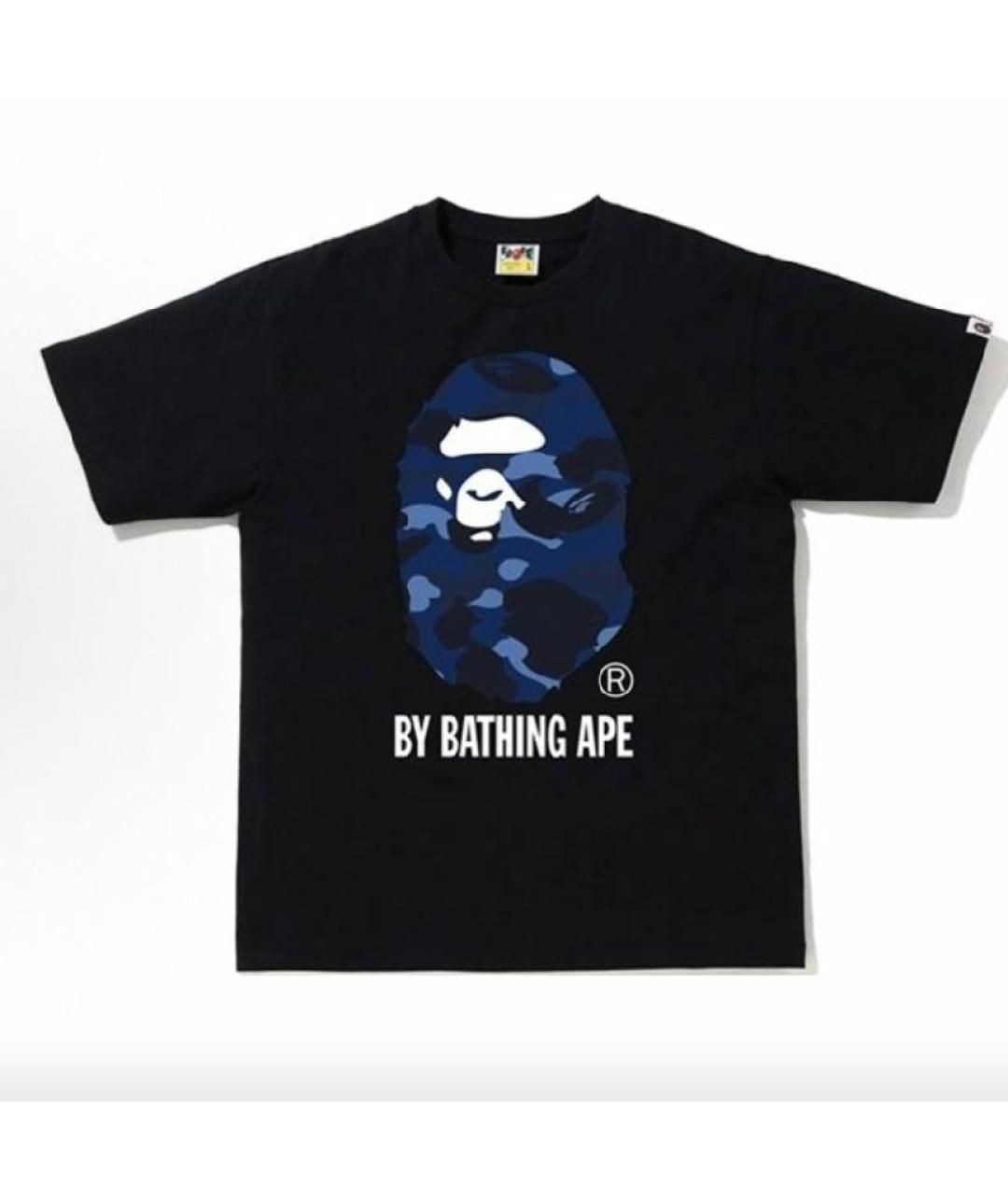 A BATHING APE Черная хлопковая футболка, фото 3