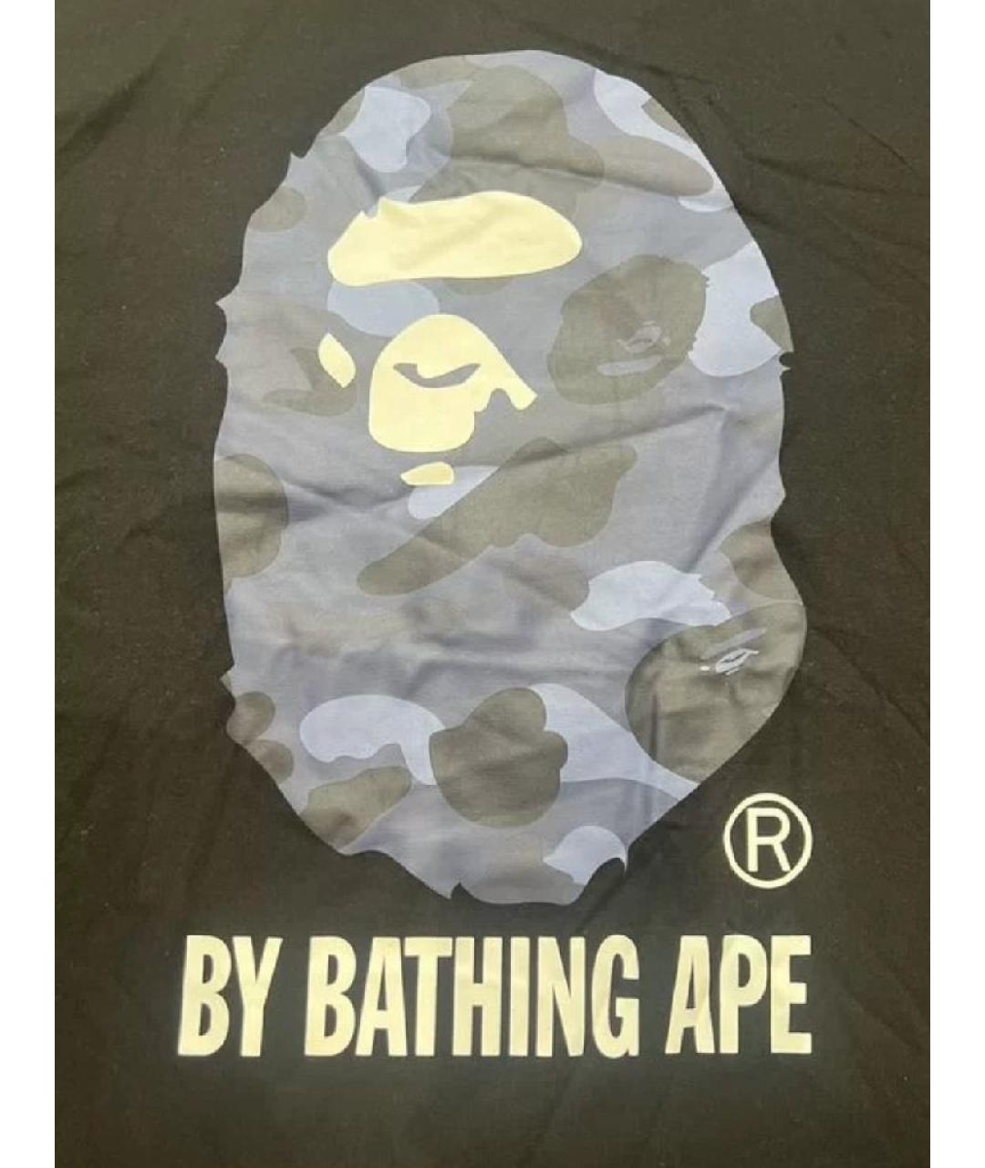 A BATHING APE Черная хлопковая футболка, фото 2