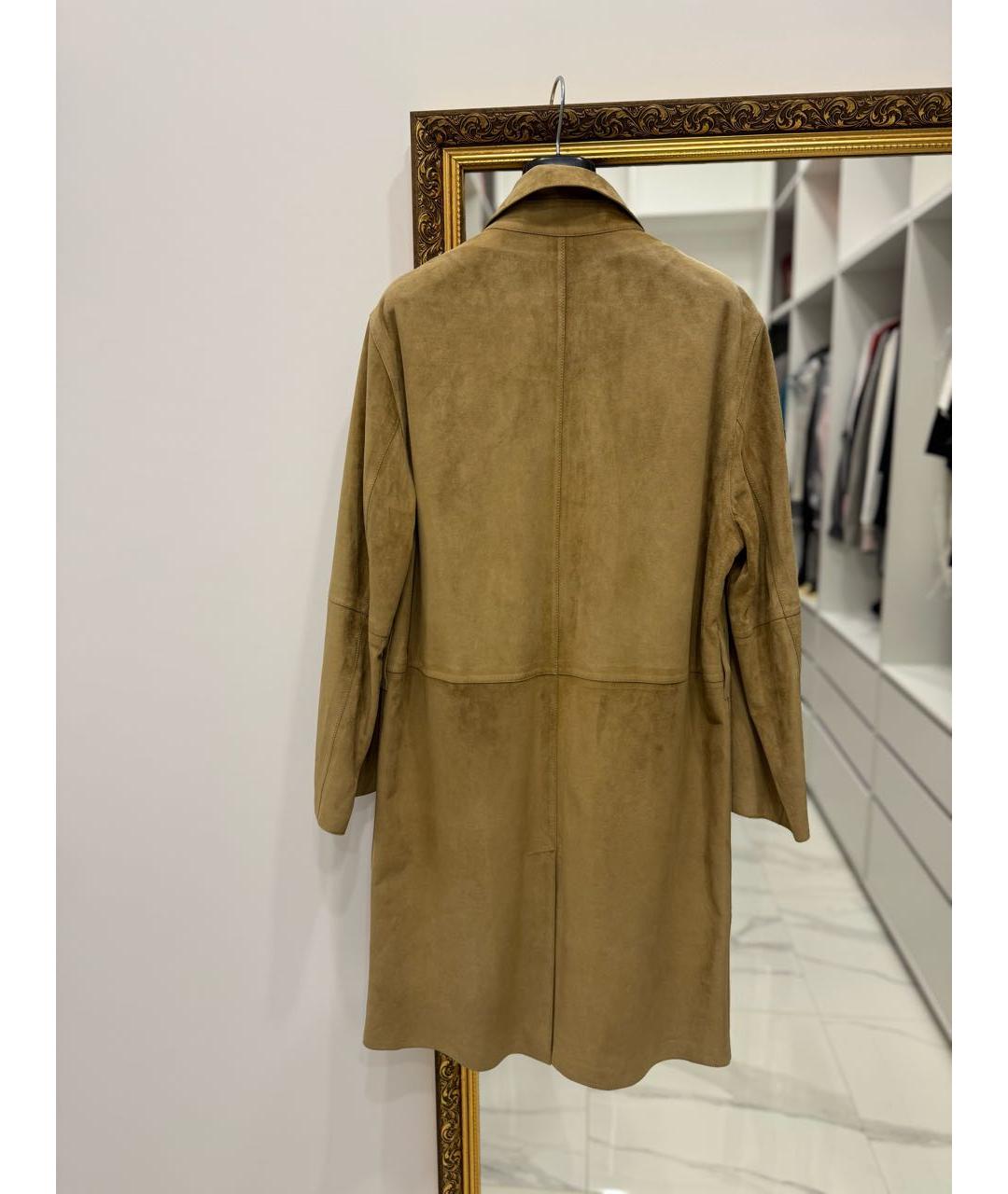 LOEWE Коричневое кожаное пальто, фото 6