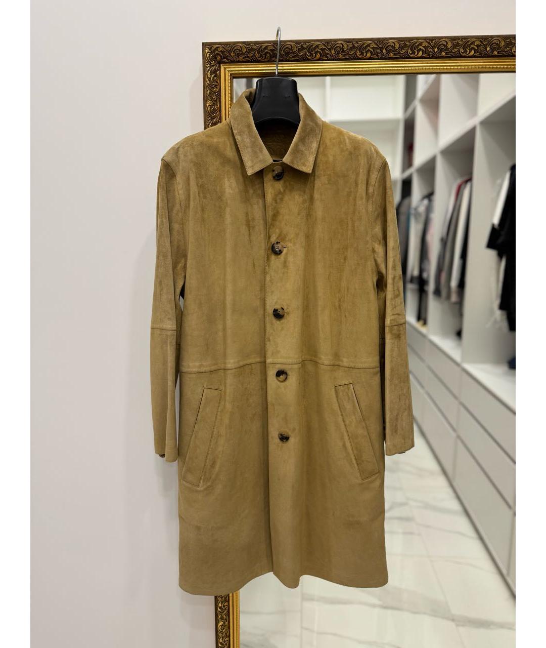 LOEWE Коричневое кожаное пальто, фото 9