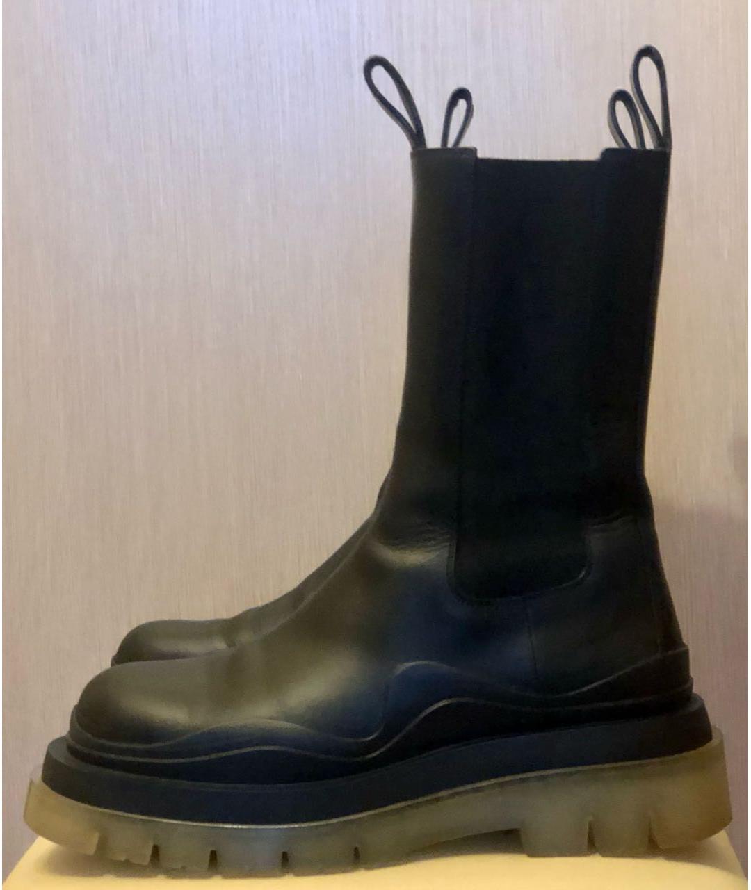 BOTTEGA VENETA Черные кожаные полусапоги, фото 3