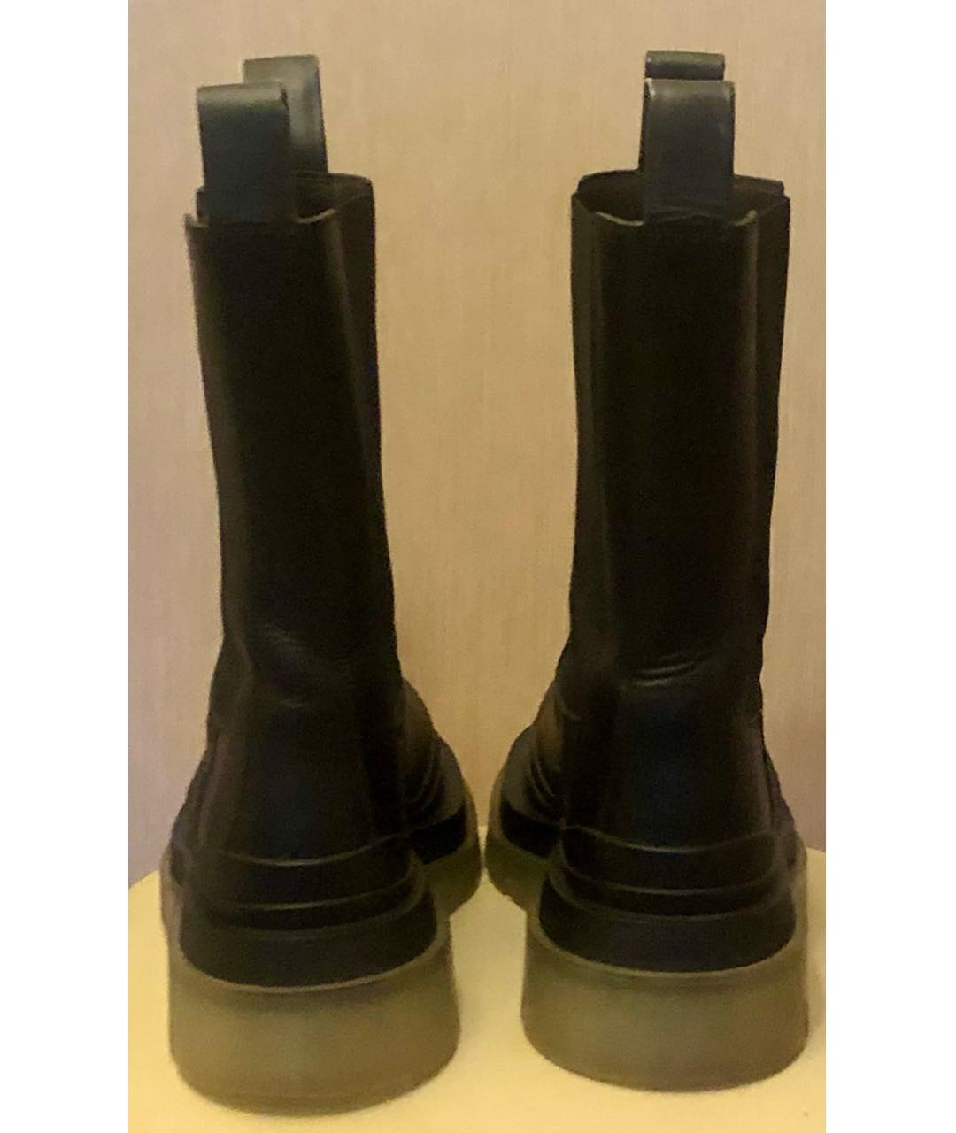 BOTTEGA VENETA Черные кожаные полусапоги, фото 3