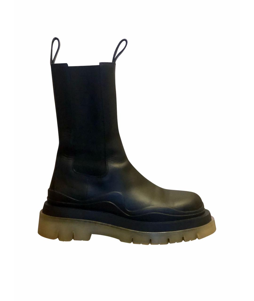 BOTTEGA VENETA Черные кожаные полусапоги, фото 1