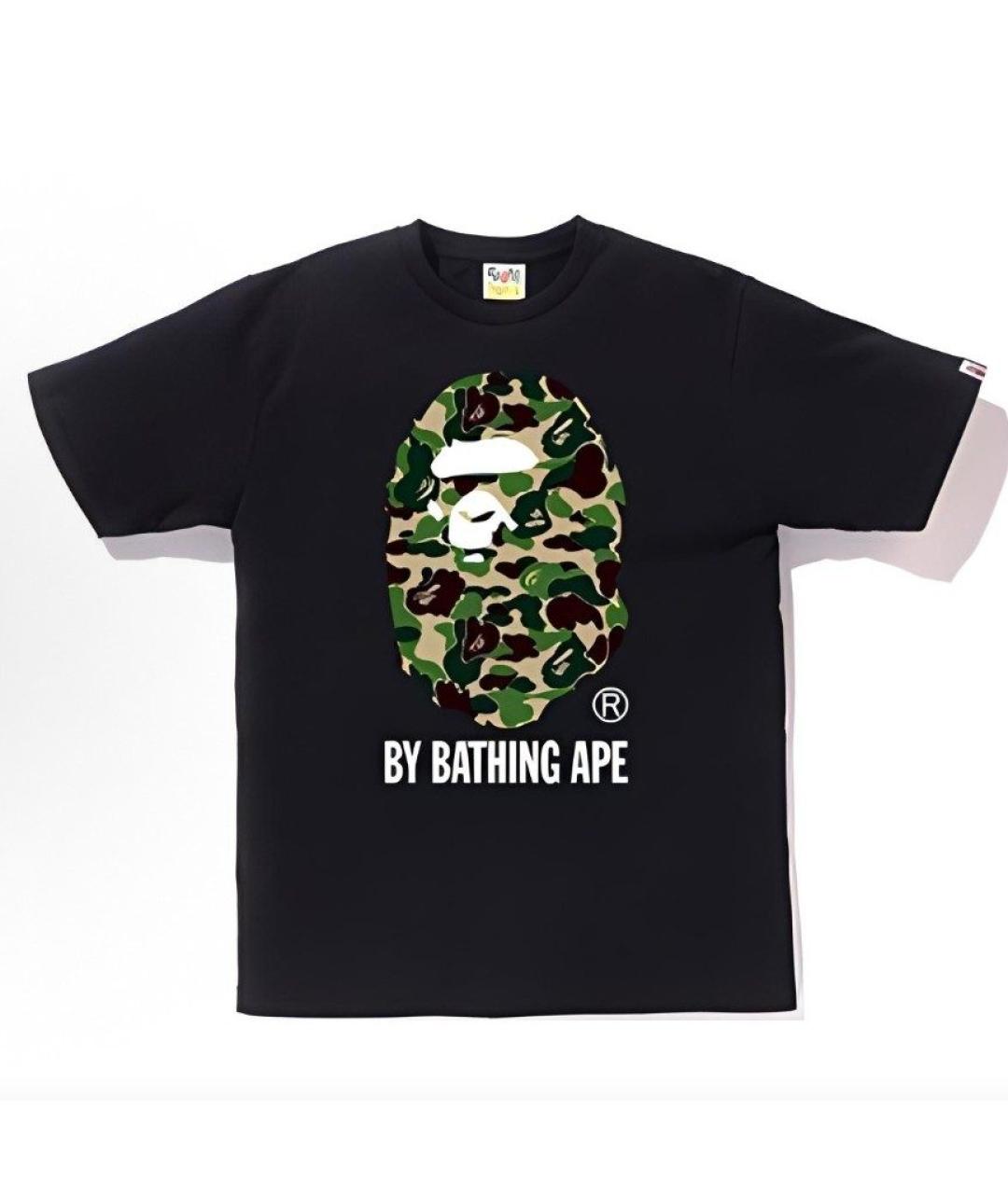 A BATHING APE Черная хлопковая футболка, фото 3