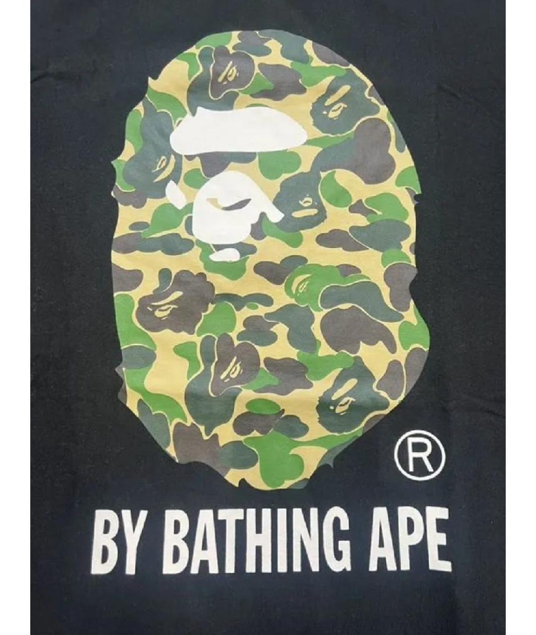 A BATHING APE Черная хлопковая футболка, фото 2