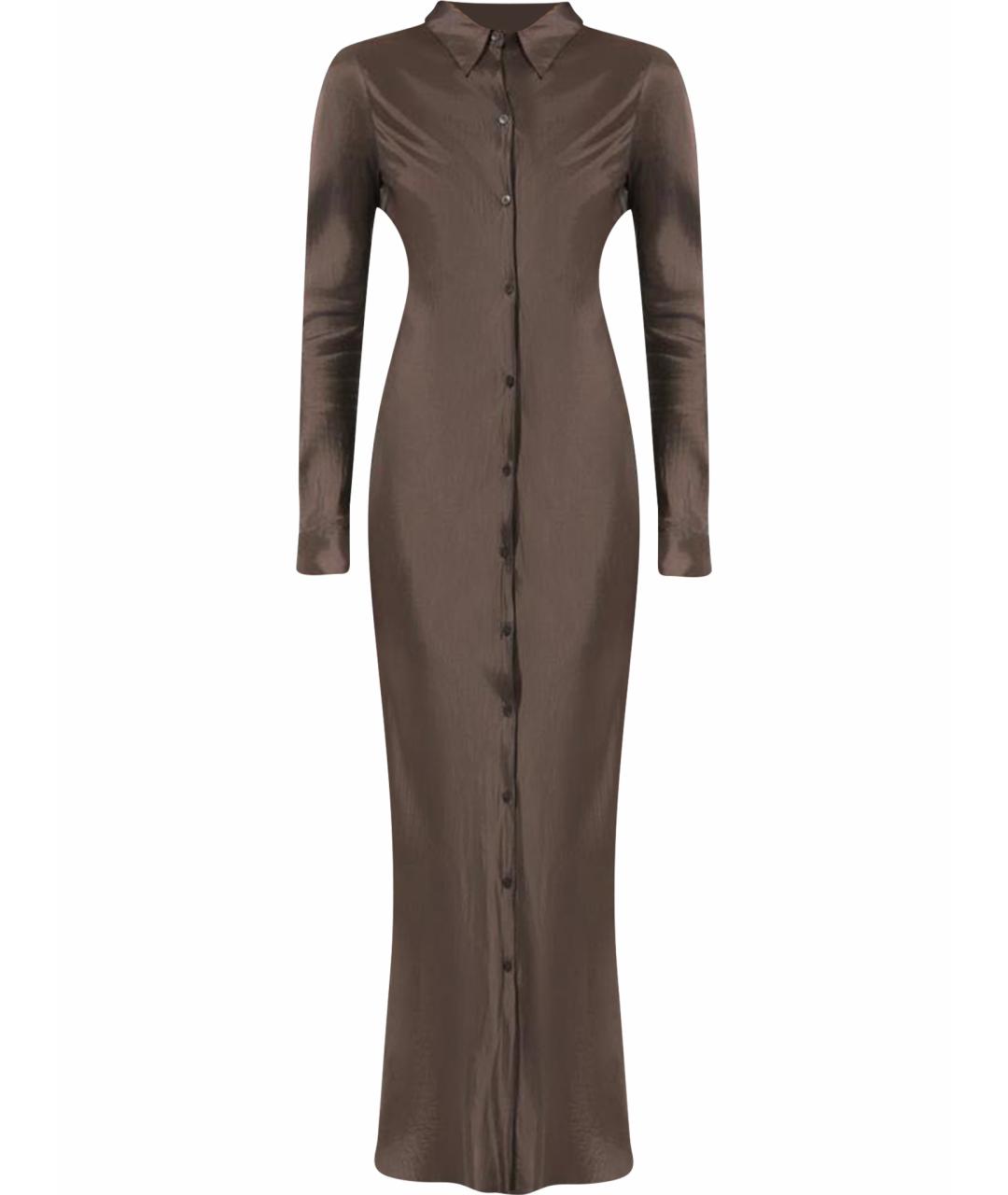 DRIES VAN NOTEN Антрацитовое атласное коктейльное платье, фото 1