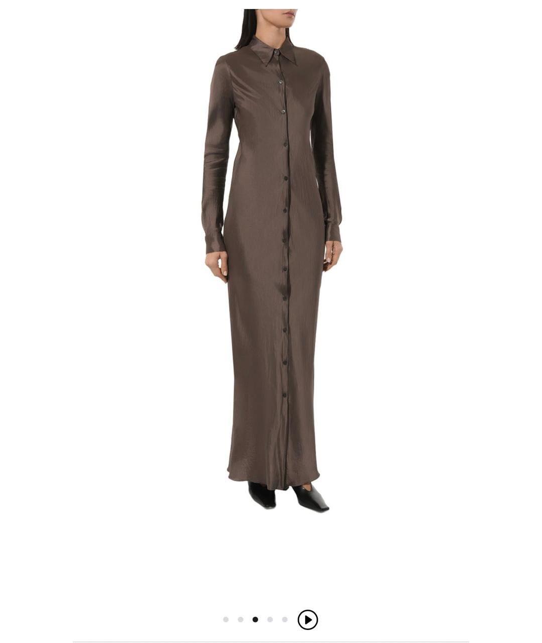 DRIES VAN NOTEN Антрацитовое атласное коктейльное платье, фото 5