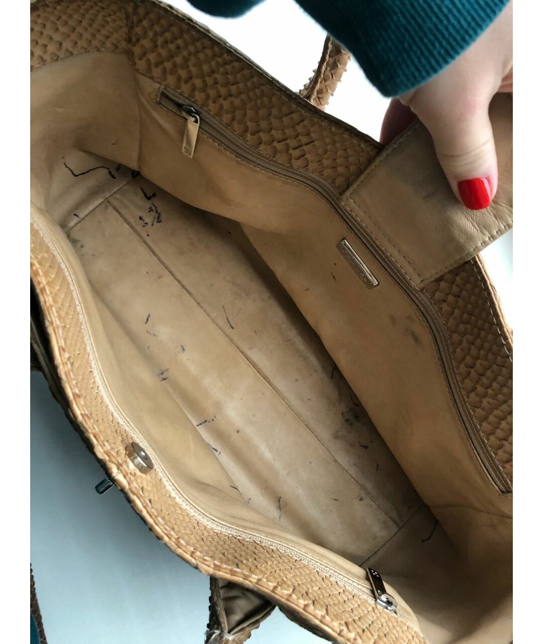 CHANEL PRE-OWNED Бежевая сумка тоут из экзотической кожи, фото 4