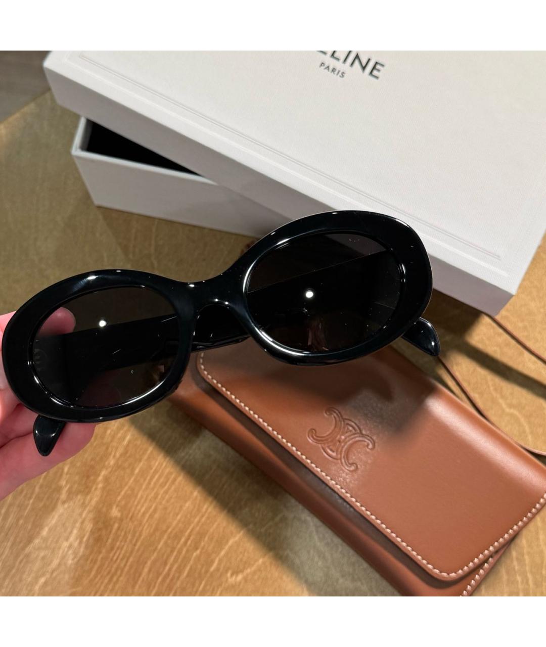 CELINE Черные пластиковые солнцезащитные очки, фото 6