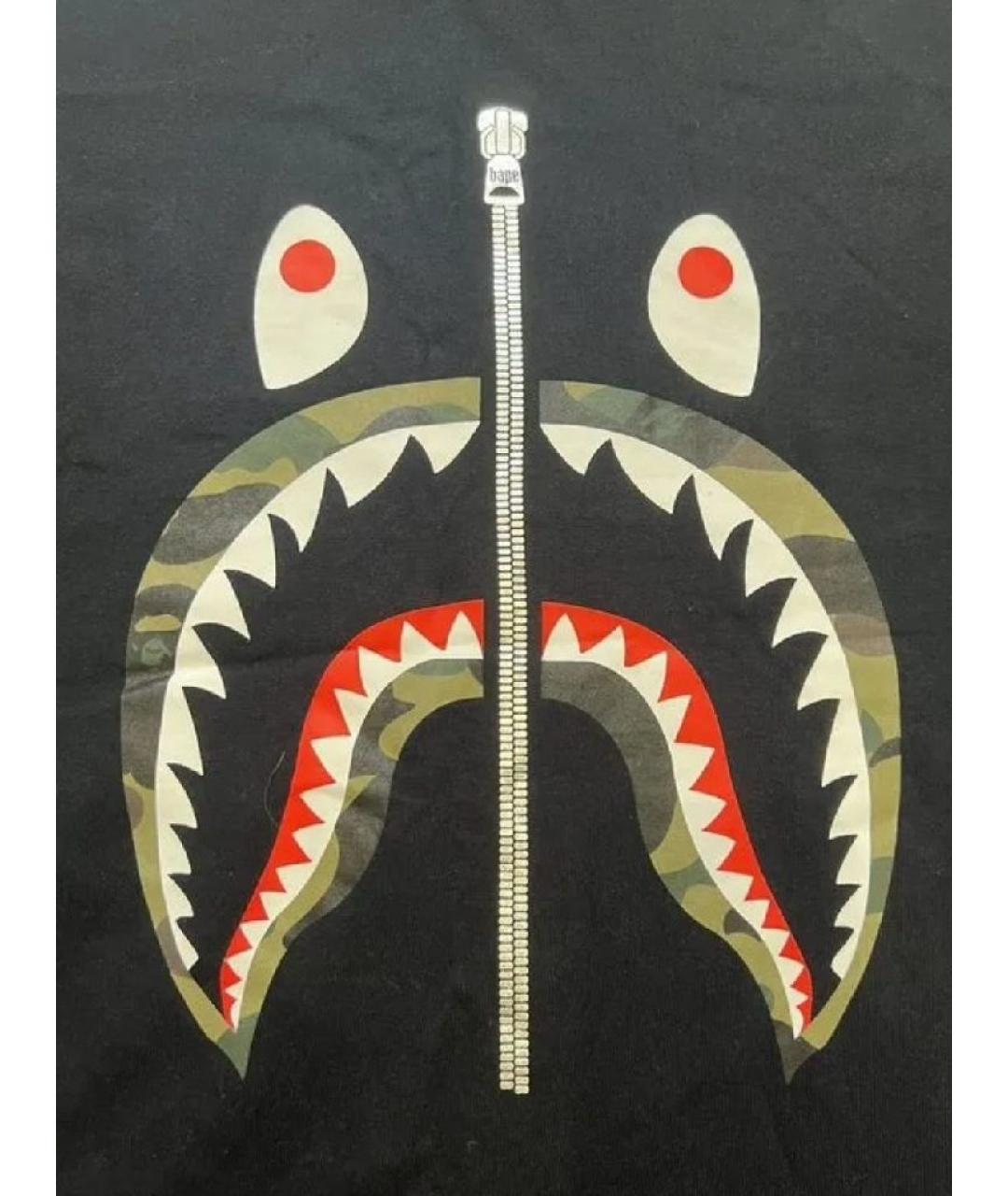 A BATHING APE Черная хлопковая футболка, фото 2