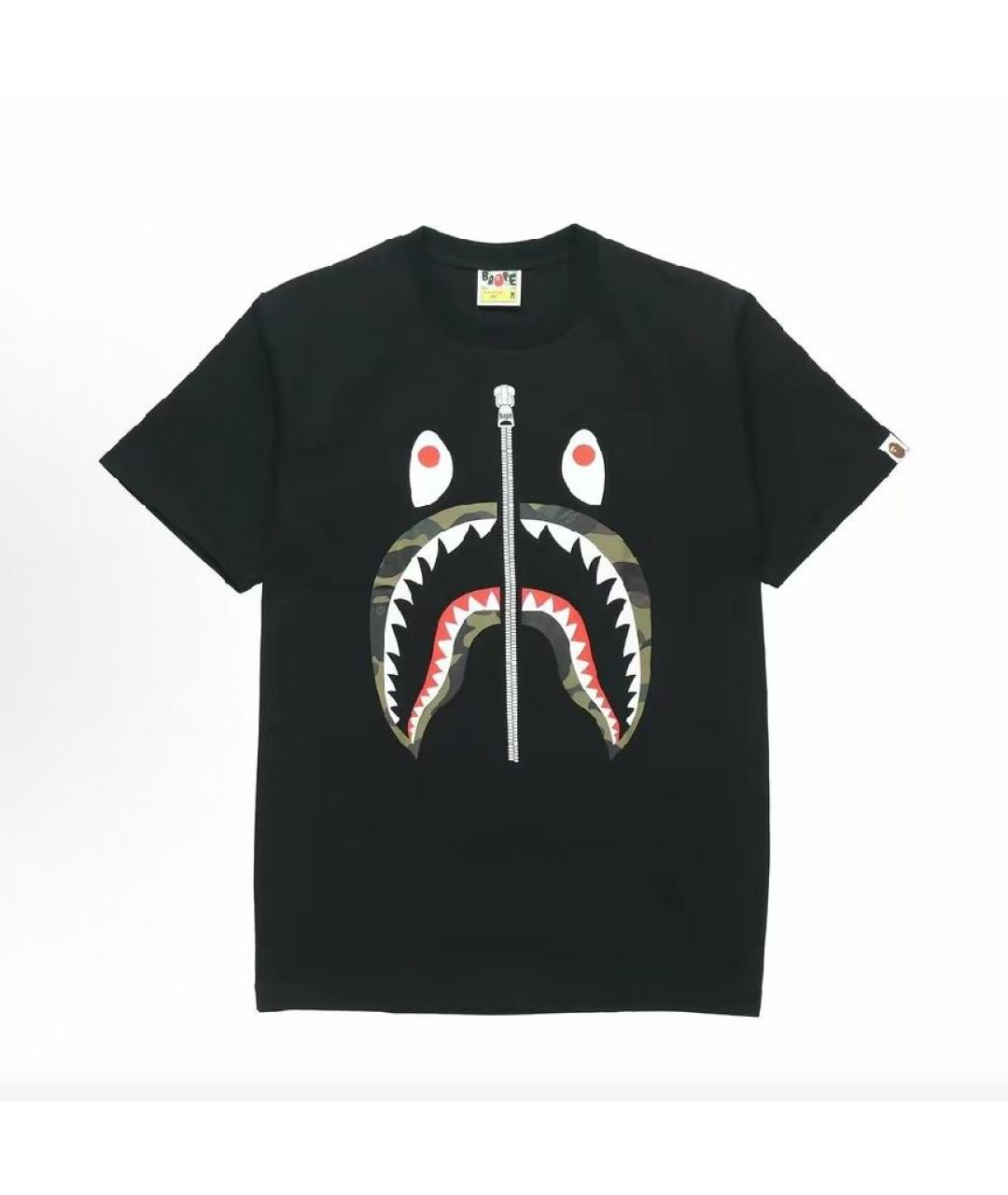 A BATHING APE Черная хлопковая футболка, фото 3