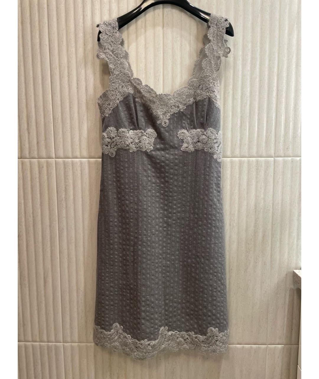 ERMANNO SCERVINO Серый шерстяной сарафан, фото 5