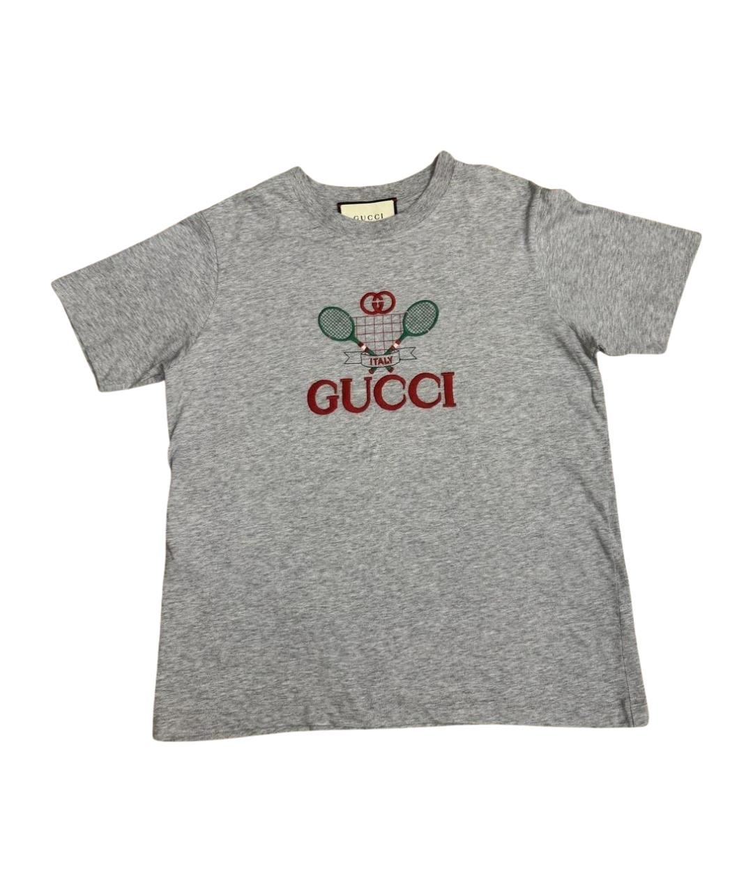 GUCCI Серая хлопковая футболка, фото 1