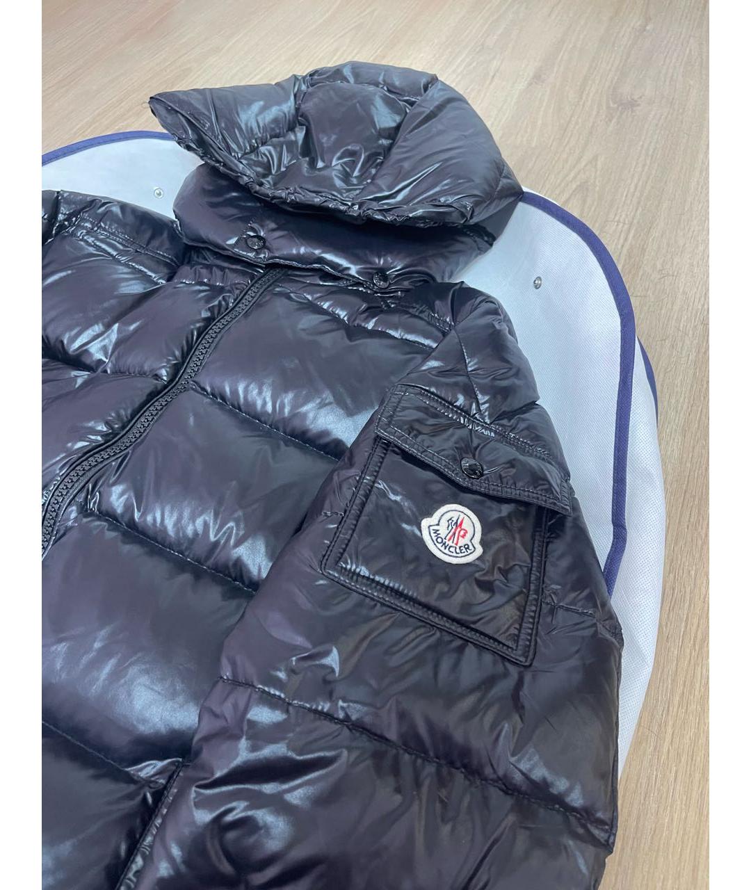 MONCLER Черный полиэстеровый пуховик, фото 2