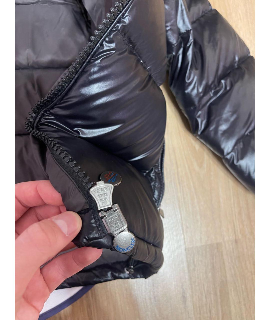 MONCLER Черный полиэстеровый пуховик, фото 6