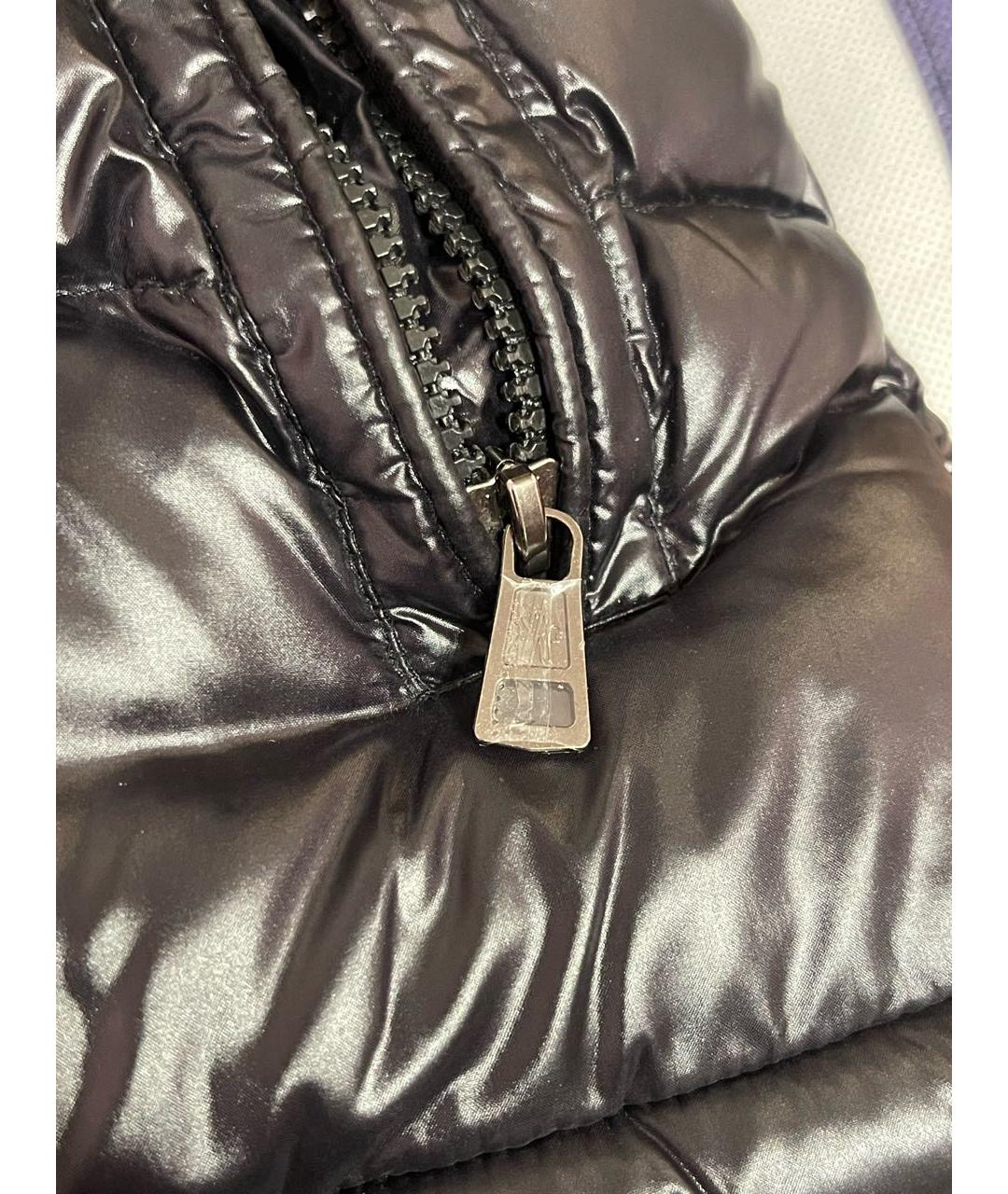 MONCLER Черный полиэстеровый пуховик, фото 7