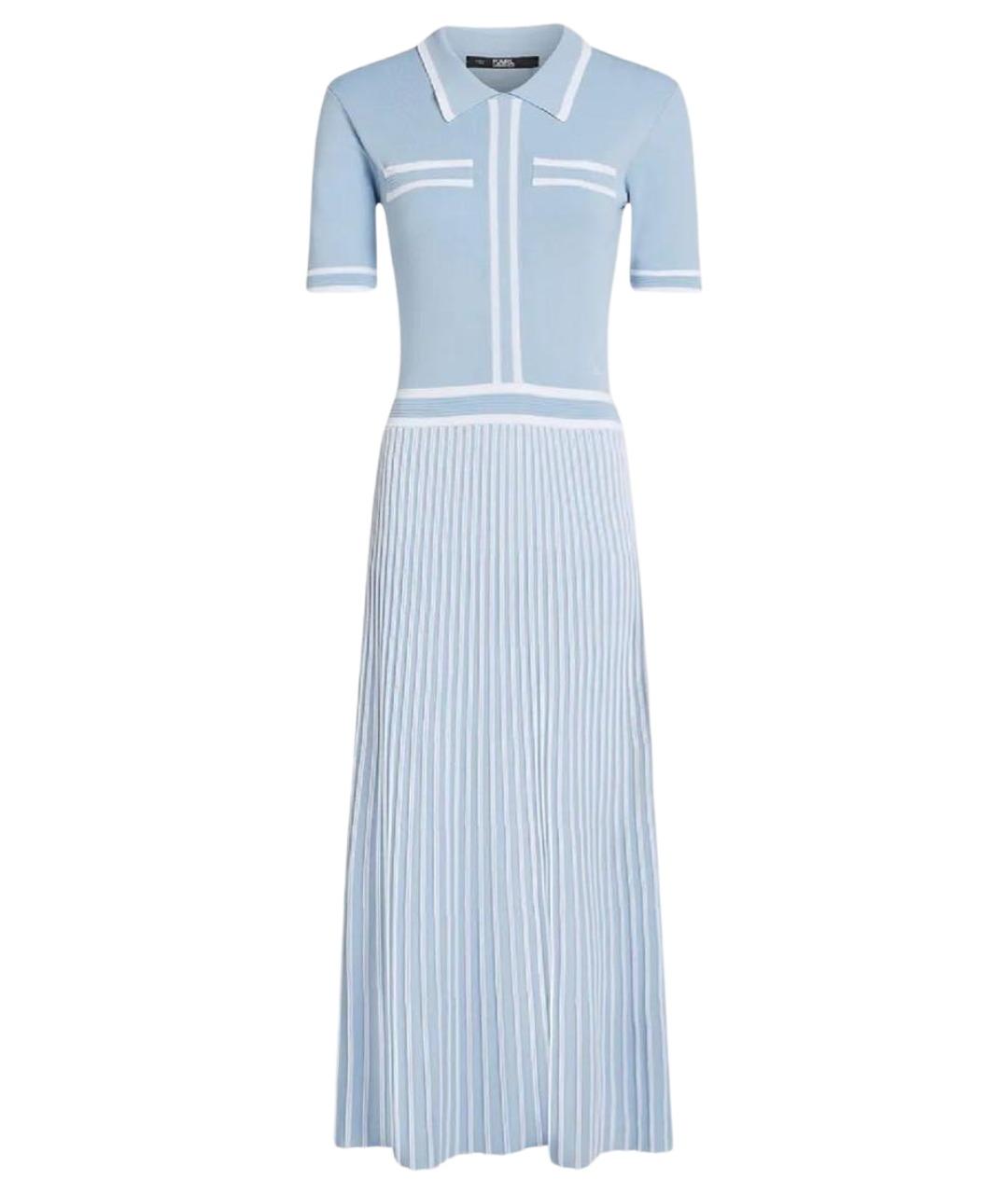 KARL LAGERFELD Голубое вискозное повседневное платье, фото 1