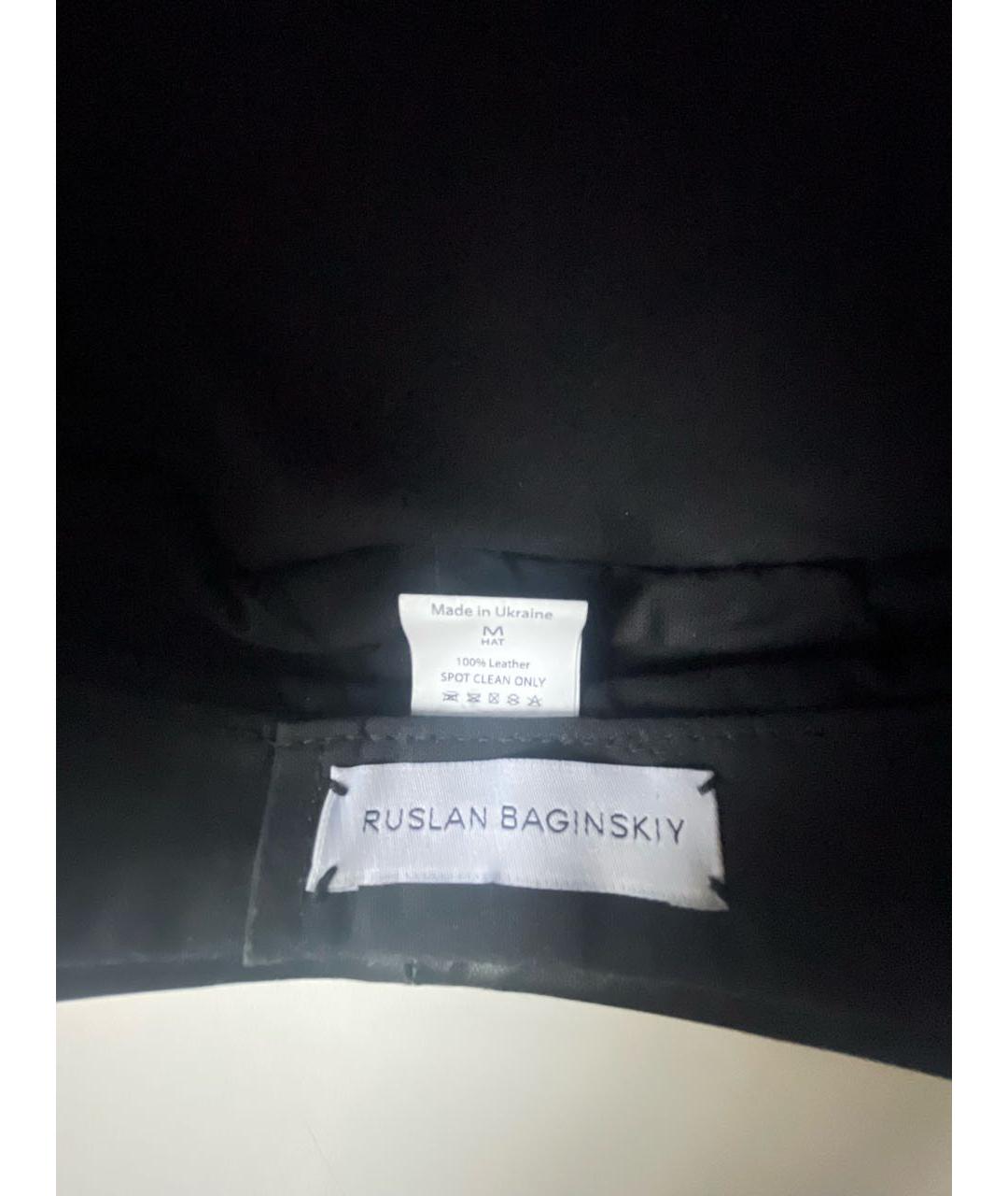 RUSLAN BAGINSKIY Черная кожаная кепка, фото 4