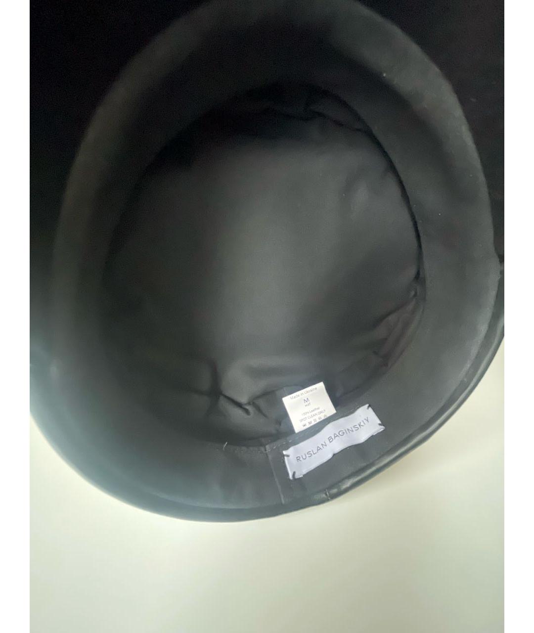 RUSLAN BAGINSKIY Черная кожаная кепка, фото 8