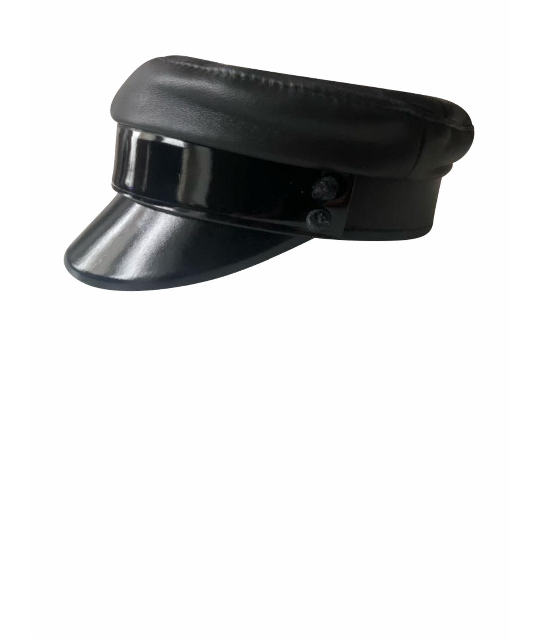 RUSLAN BAGINSKIY Черная кожаная кепка, фото 1