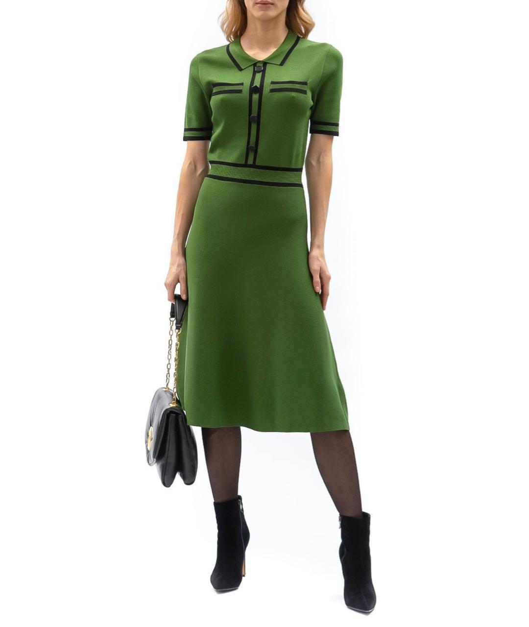 KARL LAGERFELD Зеленые вискозное повседневное платье, фото 2