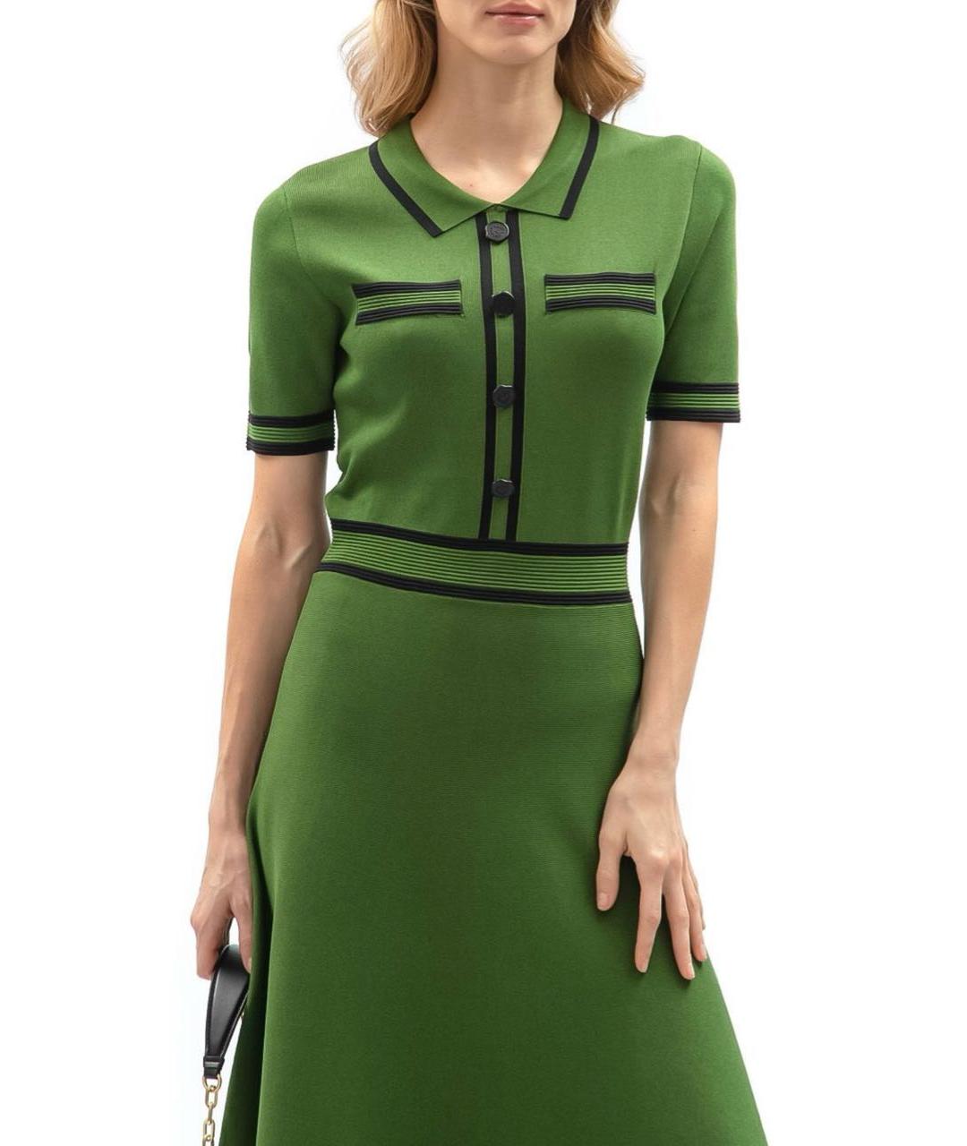 KARL LAGERFELD Зеленые вискозное повседневное платье, фото 4