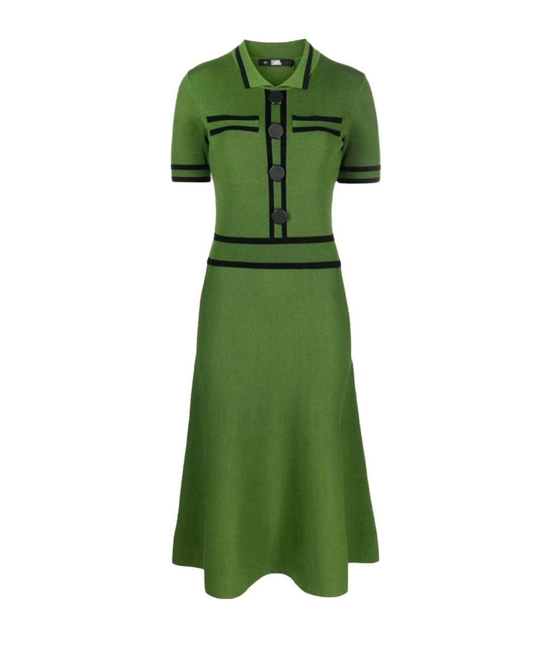 KARL LAGERFELD Зеленые вискозное повседневное платье, фото 1