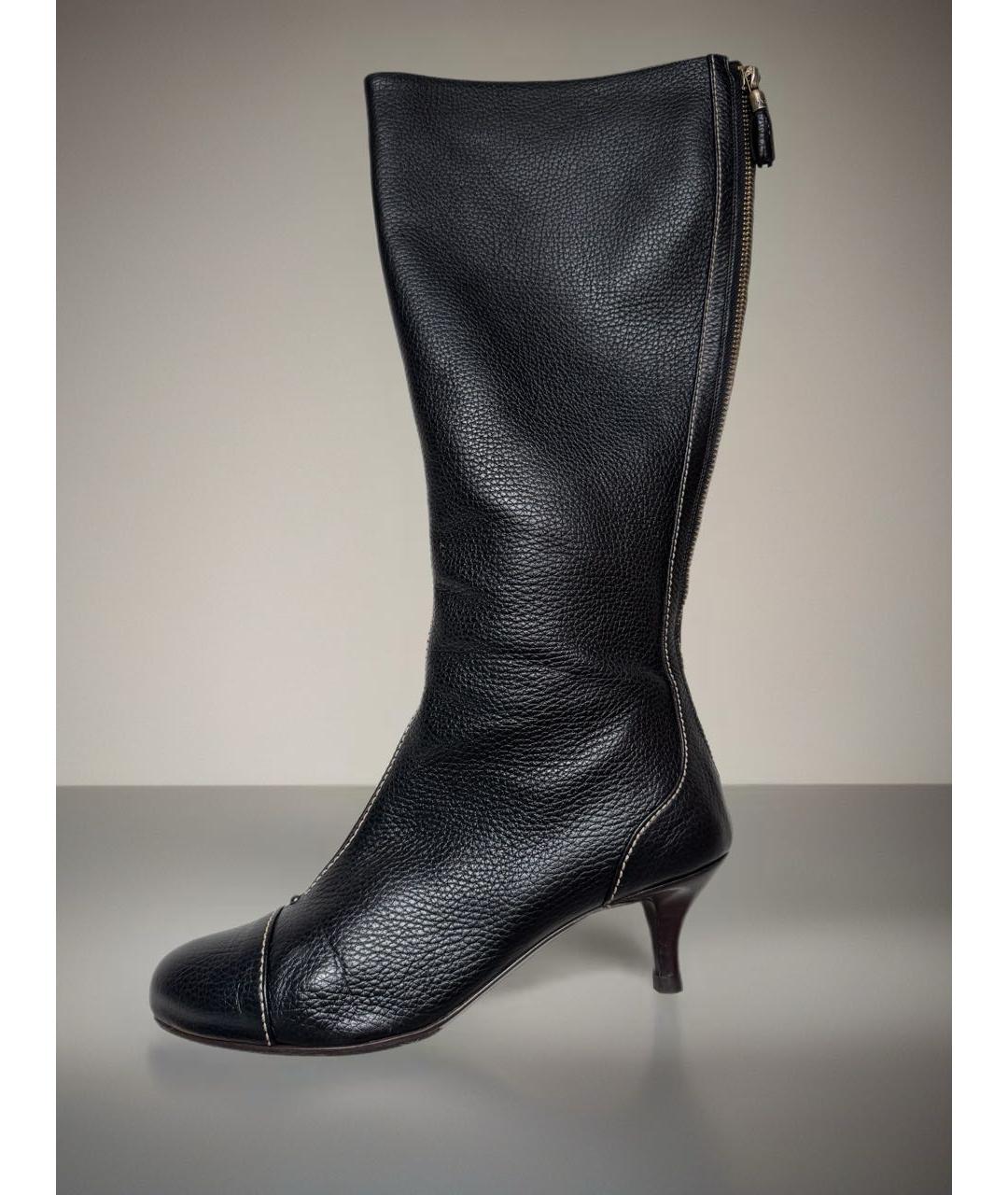 BALLY Черные кожаные сапоги, фото 6