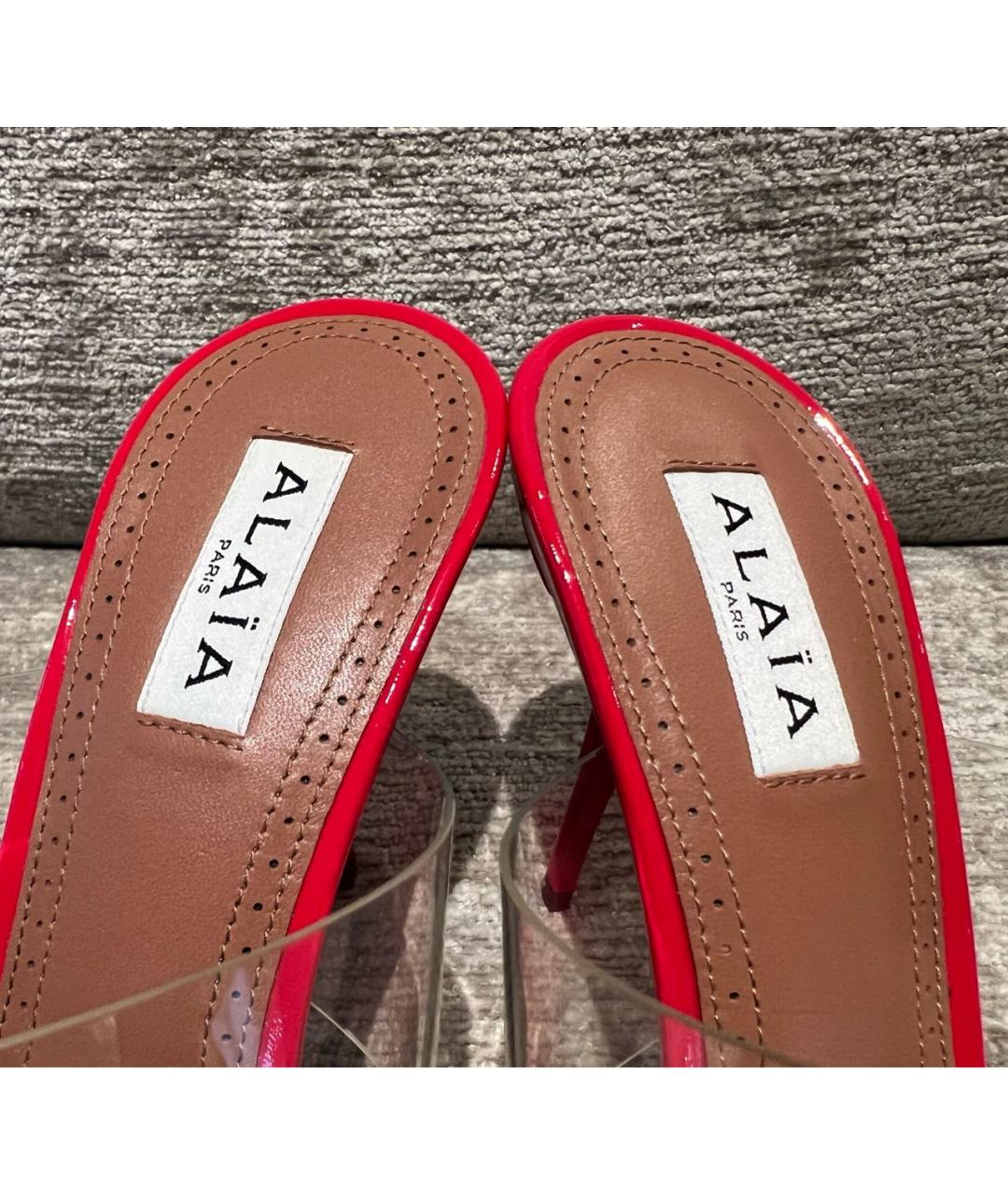 ALAIA Красные мюли из лакированной кожи, фото 6