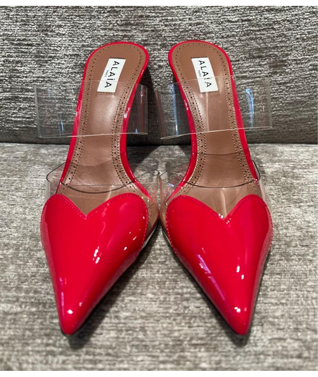 ALAIA Красные мюли из лакированной кожи, фото 2