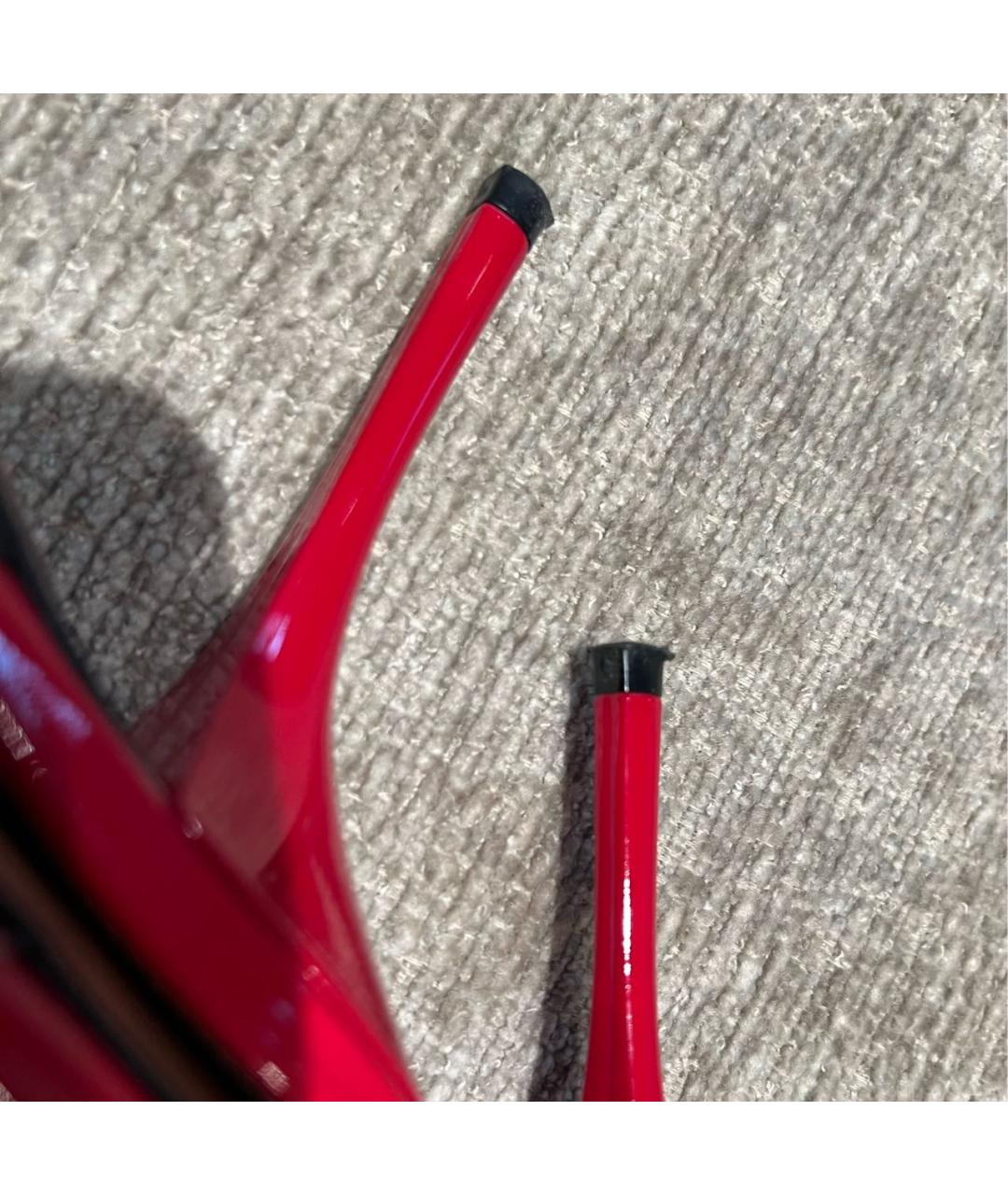 ALAIA Красные мюли из лакированной кожи, фото 8