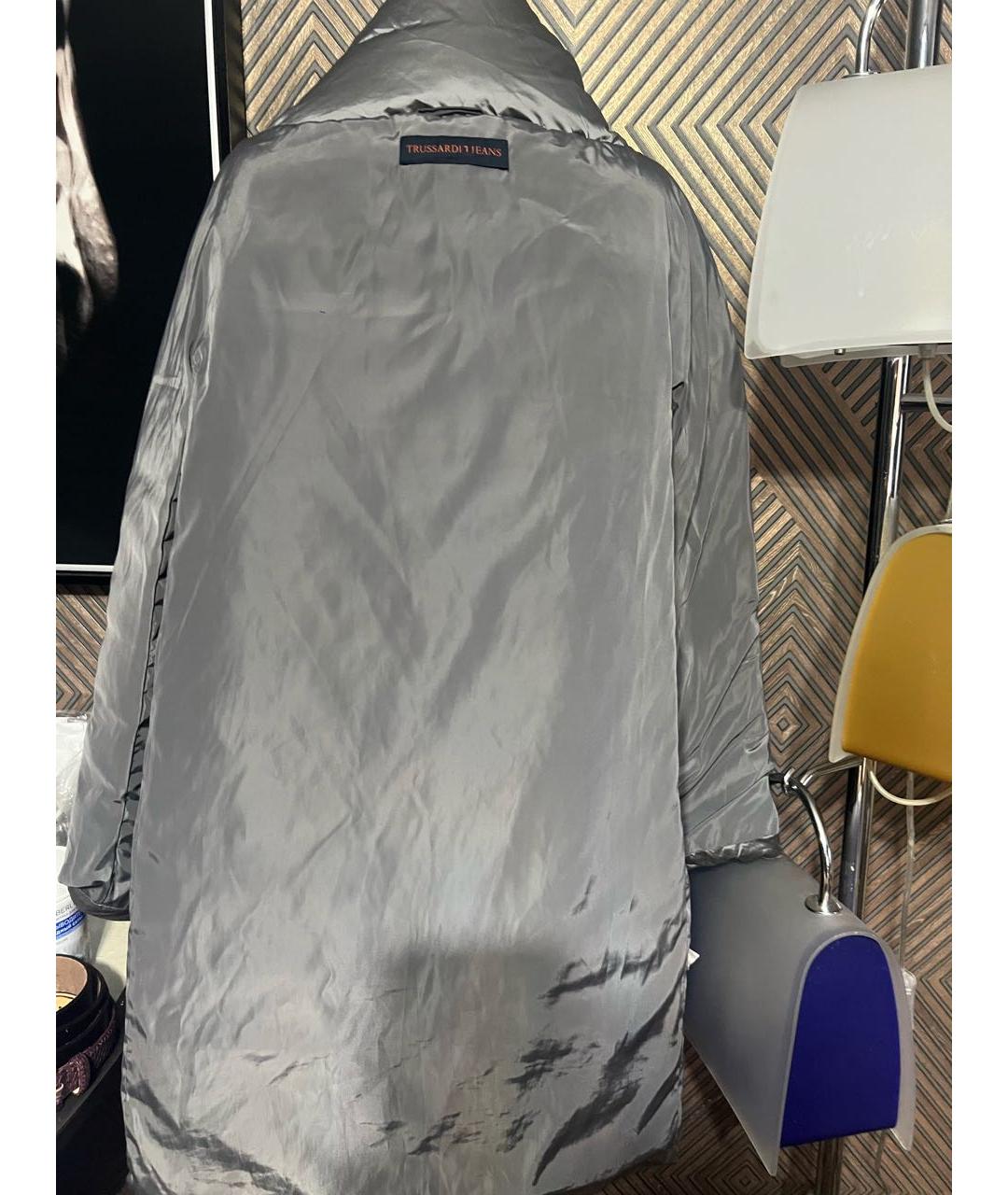 TRUSSARDI JEANS Серый полиамидовый пуховик, фото 3