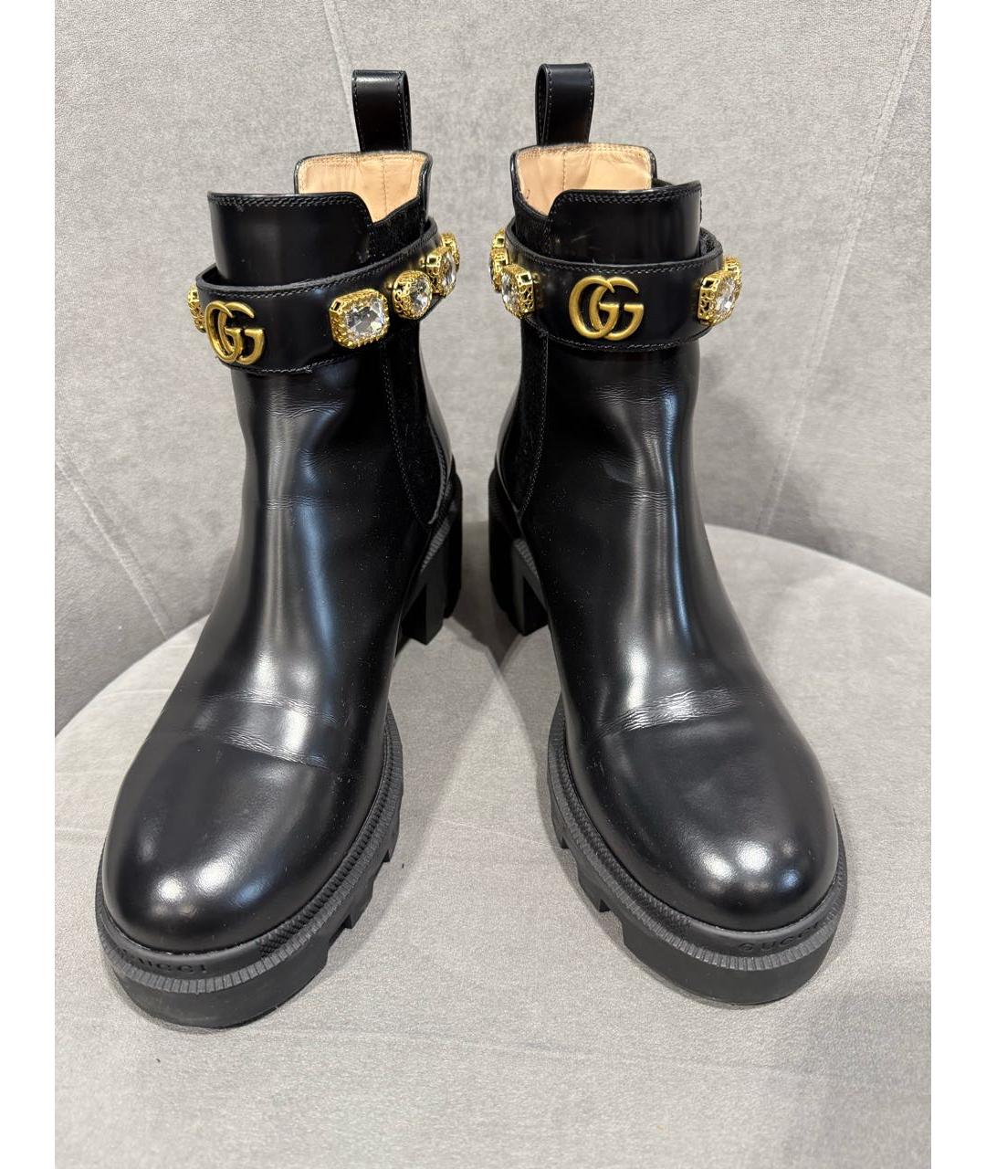 GUCCI Черные кожаные полусапоги, фото 3