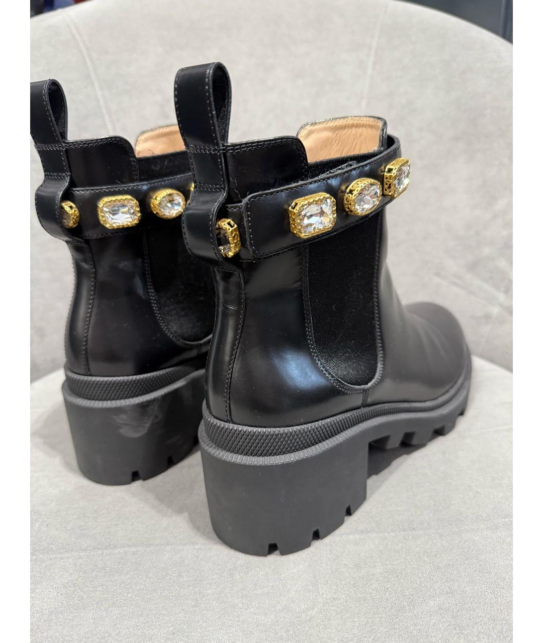 GUCCI Черные кожаные полусапоги, фото 2