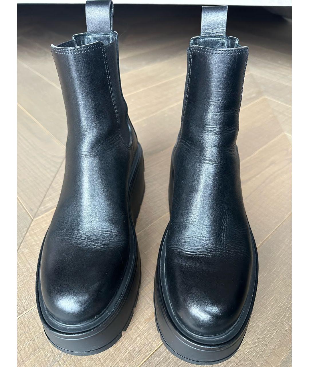 VALENTINO Черные кожаные полусапоги, фото 2