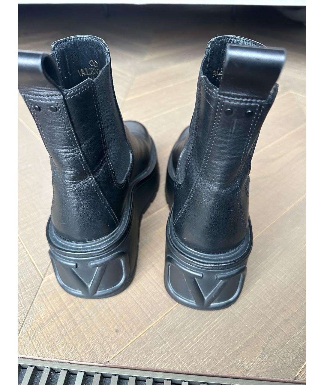 VALENTINO Черные кожаные полусапоги, фото 4