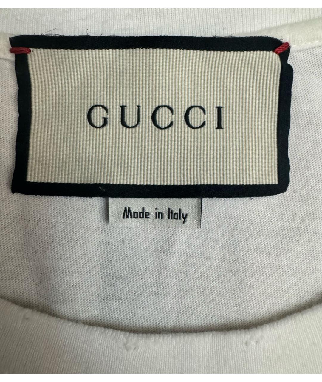 GUCCI Белая хлопковая футболка, фото 3